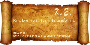Kratochvilla Eleonóra névjegykártya